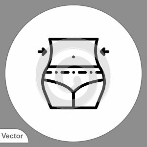 Slim waist vector icon sign symbol