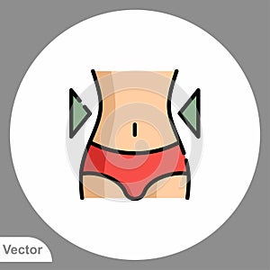 Slim waist vector icon sign symbol