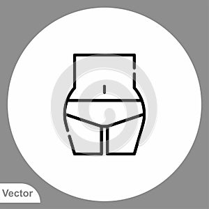 Slim waist vector icon sign symbol