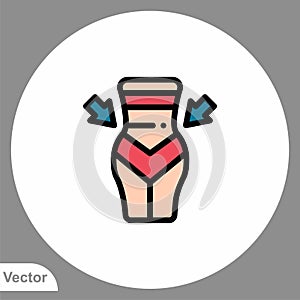 Slim waist vector icon sign symbol