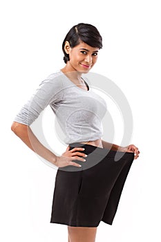 Slim woman with successful weight loss