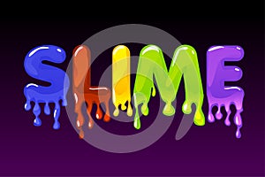 Slime multicolored text on dark background for banner.