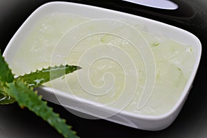 Aloe vera juice in bowl photo