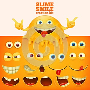 Slime yellow smiley face creative kit