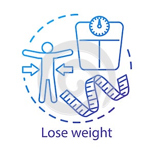 Slimming, weight loss concept icon. Vegetarian nutrition benefits idea thin line illustration. Calories burn, healthy