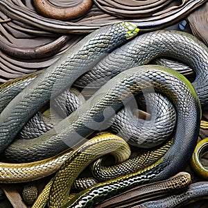 A slimy and slithery texture with eels and snakes4, Generative AI