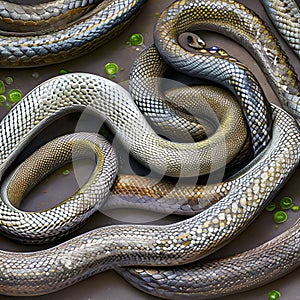 A slimy and wriggly texture with writhing snakes and worms3, Generative AI photo