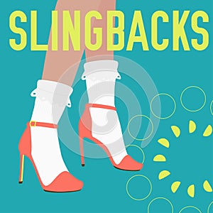 SLINGBACKS Word And Legs In Slingbacks photo