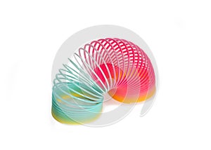Slinky (Stress Spring Toy), Isolated On White Background