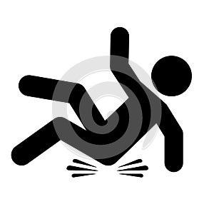 Slip and fall vector icon