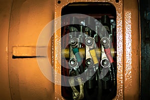 slip ring of motor tower crane it opened for maintenance