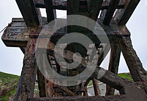 Slip way Abandoned lifeboat station Polpeor Cove. The Lizard