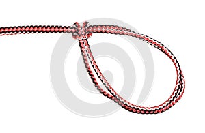Slipped closed loop knot tied on synthetic rope