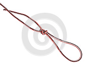 Slipped figure-eight loop noose tied on rope