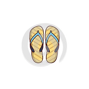 Slipper vector flat colour icon