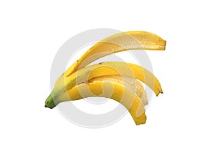 Slippery banana peel isolated on white background with clipping paths.