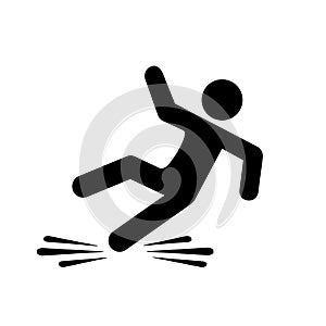 Slippery floor danger vector pictogram