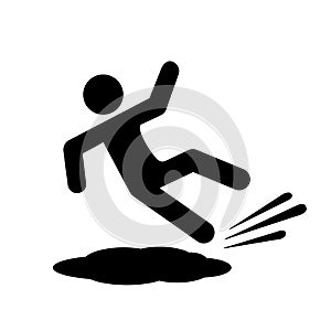 Slippery floor vector icon