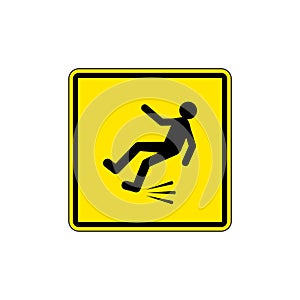 Slippery floor, Wet Floor Sign or icon