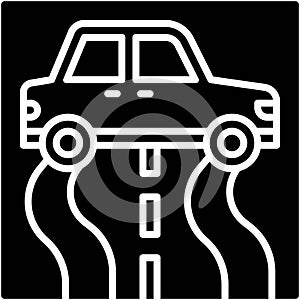 Slippery road icon, car accident and safety related vector illustration