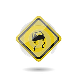 Slippery road vector sign