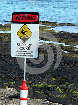 Slippery Rocks Sign