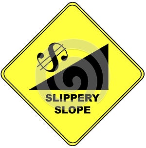 Slippery slope sign photo