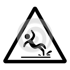 Slippery Symbol Sign, Vector Illustration, Isolate On White Background Label .EPS10