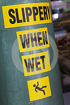 Slippery When Wet Sign photo