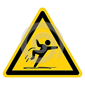 Slippery When Wet Symbol Sign,Vector Illustration, Isolated On White Background Label. EPS10