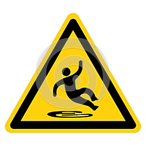 Slippery When Wet Symbol Sign,Vector Illustration, Isolated On White Background Label. EPS10