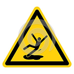 Slippery When Wet Symbol Sign,Vector Illustration, Isolated On White Background Label. EPS10