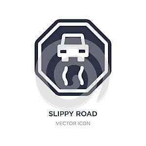 slippy road icon on white background. Simple element illustration from Transport concept