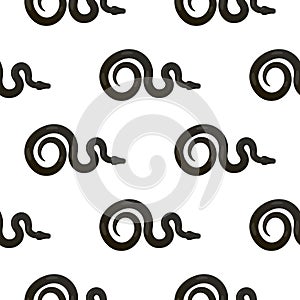 Slither Black Snake Seamless Pattern Vector