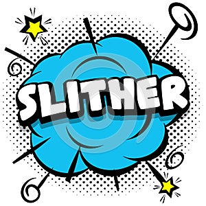 slither Comic bright template with speech bubbles on colorful frames photo