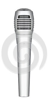 Sliver retro microphone isolated on white background with clipping path