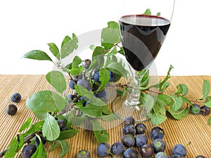 Sloe fruits wine