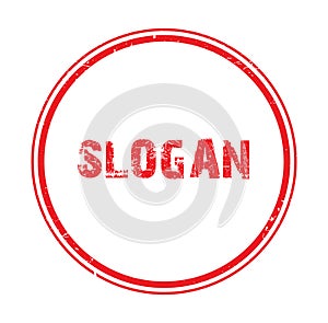 slogan stamp on white
