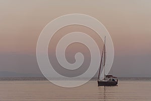 Sloop sail boat in the sea