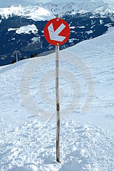 Slope direction sign