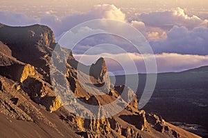 Slope of Mount Haleakala Volcano at Sunrise, Maui, Hawaii