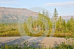 Slope of the mountain on the Putorana Plateau.