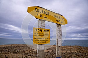 Slope Point, the southern place in New Zealand