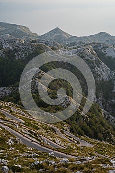 Slope rocky terrain of Sveti Jure peak in Biokovo, Croatia