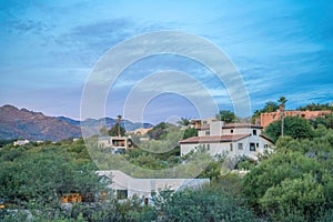 Sloped upper middle class suburban residences at Tucson, Arizona
