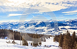 On the slopes of the ski resort Hopfgarten, Tyrol