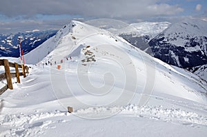 Slopes in the ski resort Salbaach, Austrian Alps