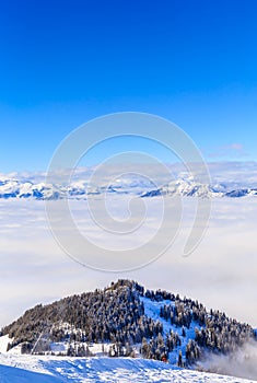 On the slopes of the ski resort Soll, Tyrol