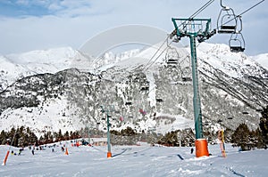 Slopes of Winter Resort El Tarter in Andorra photo