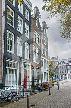 Sloping Facades with Lanterns in Amsterdam